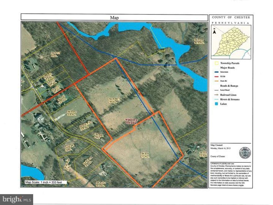 Located in historic Willistown this incredible 16 acre parcel is a mixture of dramatic topography of rolling hills and spectacular views. 16 acres, protected by a conservation easement.   Offering a unique opportunity to build a wonderful family compound for those looking for privacy, natural beauty and history.  Please do not walk on the property without notifying the agent.