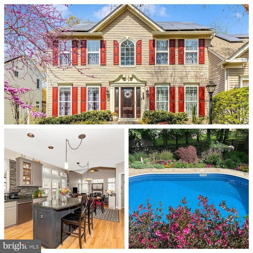 Don’t miss your chance to own this beautiful, original-owner, four-bedroom, three-and-a-half-bath home in one of the area’s most sought-after communities—Spring Ridge! Lovingly maintained, this home features gleaming hardwood floors on both the main and upper levels, along with neutral paint throughout. Step into the light-filled two-story foyer, where you’ll be greeted by formal living and dining rooms, plus a private study—perfect for working from home. The recently renovated kitchen is a showstopper, complete with granite countertops and stainless steel appliances. Just off the kitchen, the spacious family room features a cozy gas fireplace—ideal for relaxing evenings. A convenient laundry room and powder room complete the main level. Upstairs you’ll find a luxurious primary suite with a fully renovated spa-like ensuite bath and walk-in closet. Three additional generously sized bedrooms and a beautifully updated hall bath offer plenty of space for family or guests. The fully finished, walk-out basement includes a versatile den or office, a full bathroom, a welcoming rec room, and an abundance of storage space. Step outside to your private backyard oasis—featuring a stunning saltwater in-ground pool, an elevated deck, and beautifully landscaped surroundings. Recent updates include a new roof (2023), new pool liner (2023), and a new driveway (2022) for added peace of mind. The front yard irrigation system keeps your lawn looking its best with ease. And here's a major bonus: owned solar panels (not leased!) help dramatically reduce energy costs—the lowest electric bill in the past year was just $6, and the highest was $181. Located just minutes from charming historic downtown Frederick, with easy access to major commuter routes, this home also falls within the highly rated Oakdale High School District and comes with no city taxes! As a resident of Spring Ridge, you’ll enjoy unmatched community amenities including four pools, three tennis courts, a soccer field, two basketball courts, nine playgrounds, a clubhouse, over 20 miles of scenic paths and sidewalks, and more than 200 acres of open green space. This one truly has it all—schedule your private tour today before it’s gone!