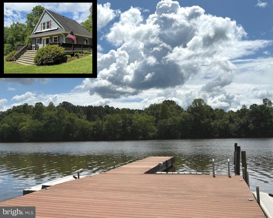 TURN-KEY, WATERFRONT chalet with a proven rental record on the shores of Lake Anna's public side.  Whether you are looking for the lake-life or a savvy investment, this delightful 3-bedroom, 2-bath lake home is move-in ready, fully furnished and offers views galore.  With open-concept living, warm wood accents, and tasteful furnishings, it blends rustic charm with modern comforts. The kitchen features stainless steel appliances and granite counters and seamlessly connects to the dining and living areas. With a main-level primary suite, a laundry room entry, a bunk room with hidey holes (or extra storage areas) and a second upstairs bedroom with stunning lake views to finish off the  interior space. The deck is spacious, perfect for entertaining, grilling, and taking in the sunset views while relaxing. There is a large yard with a gentle slope to the water offering easy access for all, a fire-pit, and an oversized shed for lake toys.  Located near the sand bar and Tims, by water. The dock has water/electric, a sunning area, a boat slip and two jet ski docks. Kayak and all furnishings convey, which means you can start reaping the rewards of the Lake Anna Life immediately. Large parking area with RV/EV hook-up. Shed  is rated and constructed for a car/boat.