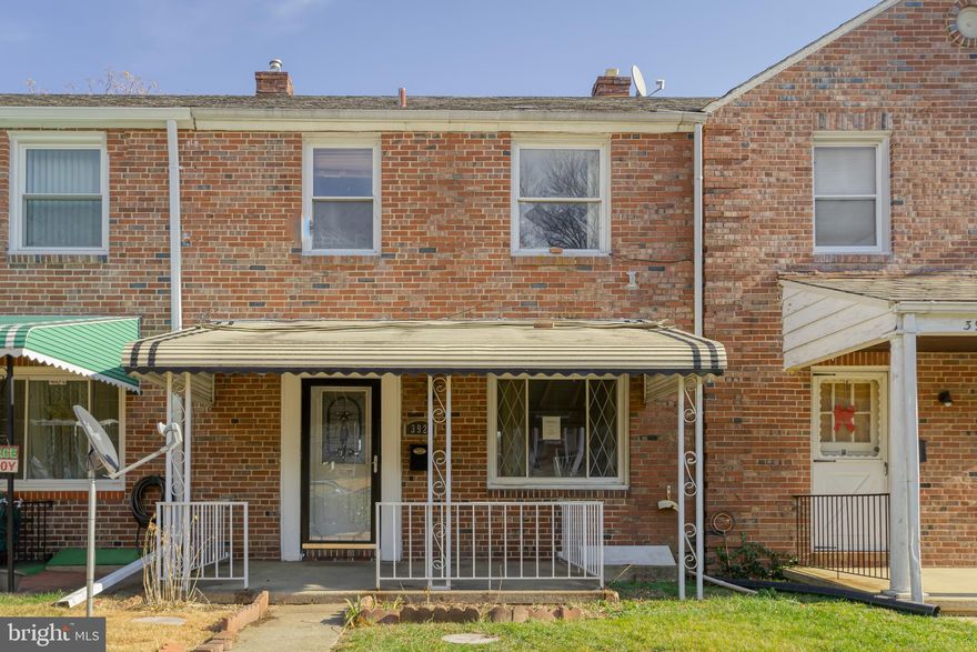 3 BR 1 BA porch front townhome in Ednor Gardens offers spacious living room, separate dining area and open kitchen w/ tons of counter/ cabinet space. Partially finished lower level rec room, possible 4th bedroom and potential 2nd full bath.  Close proximity to Johns Hopkins University, Morgan State and Loch Raven VA Medical Center. GR/HOA/FF/ZONING BUYER TO VERIFY.