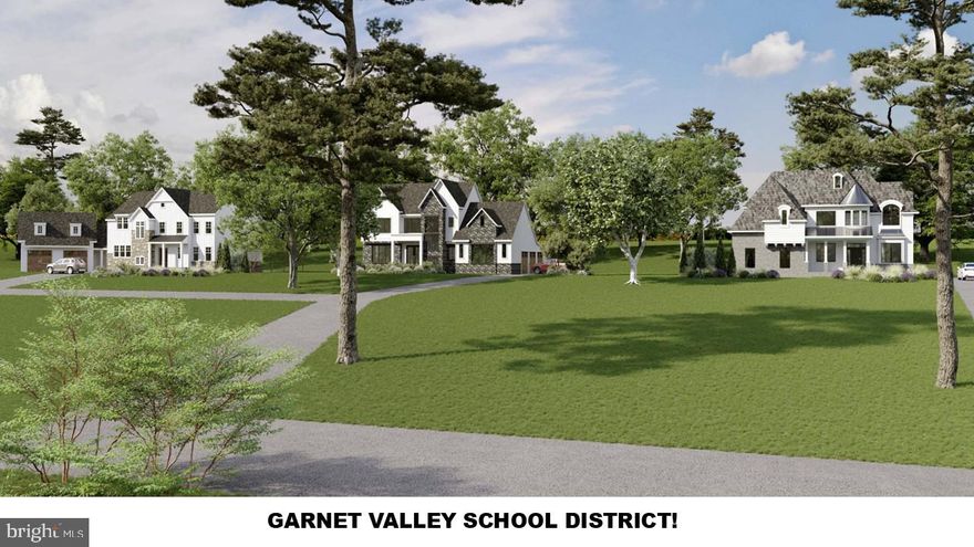 Sold before processing! Another beautiful home by Garnet Valley Builders is under construction in award-winning Garnet Valley school district! This fully custom home features an eye-catching front facade of James Hardie siding, stucco and natural stone. Inside, you'll instantly be drawn to the two-story foyer and family room, standard 10" ceilings throughout the remainder of the main level,  8' single panel doors, hardwood flooring and Craftsman-style molding. The spacious open concept family room is detailed with gorgeous floor-to-ceiling windows, custom designed arched niches and a modern marble framed gas fireplace. The gourmet kitchen features American-made Makellos cabinetry, an oversized 9' island, energy efficient Kitchen Aid stainless steel appliances and level 2 quartz countertops.  Off the kitchen is a mud room with drop zone and access to the three-car side entry garage. There is a private office with double glass doors, designated meditation room and the convenience of a main level in-law suite.  Upstairs, the luxurious primary suite is the perfect place to unwind after a long day. The spa-like bath includes a free-standing tub, separate shower with frameless enclosure, his and her vanities and two walk-in closets. Three additional bedrooms, two with private bathrooms, as well as a huge unfinished bonus space over the three-car garage round out the upper level.  The basement is a blank canvass with custom 10' ceilings, wet bar and bathroom rough ins with walk-up access to the private back yard. Although this lot is under contract, there are two more at this enclave as well as others at varying locations. Garnet Valley Builders is a fully custom builder. Whether you choose to build on your lot or theirs, modify an existing plan or start from the ground up, you owe it to yourself to schedule a meeting to understand how GVB will make your dreams a reality. Price reflected is a base price of 3500 sf.