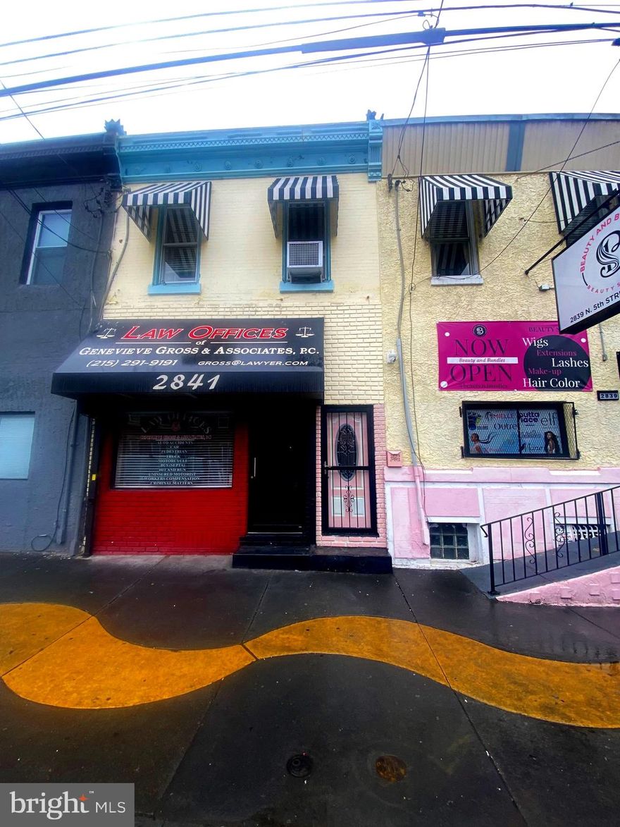 HUGE PRICE REDUCTION! Commercial Package Deal in Philadelphia: Introducing a rare opportunity to own a 3 building commercial package deal in Philadelphia, consisting of 3 Store Front businesses that MUST BE sold together. These properties hold immense potential for investors or developers looking to capitalize on a prime location and diverse rental opportunities.
- 2837 Store Front: Currently leased to an attorney's office, generating a monthly rental income of $800. This established tenant adds stability to the investment portfolio.
- 2839 Store Front: Previously operated as a beauty supply store, this space is currently vacant, offering a blank canvas for a new business venture.
- 2841 Store Front: Formerly used as an art gallery, this storefront is also vacant, providing flexibility for a variety of commercial uses.
All 3 parcels feature a unique layout where the second floor has been opened up to create a single-family 3 bedroom apartment, adding residential income potential to the mix. The possibilities for redevelopment are endless, with the chance to maximize the property's value and appeal to a diverse range of tenants.

Located on a high-traffic block with over 30,000 vehicles passing by daily, these properties offer excellent visibility and exposure for businesses. The owner, who has held these buildings for over 40 years, has a successful track record with previous businesses, including a meat market, food market, and various storefront enterprises.

Zoned CMX 2.5, these properties offer flexibility in terms of permitted uses and development options. The motivated seller is ready to negotiate a deal that aligns with your investment goals. Don't miss out on this rare opportunity to acquire a commercial package deal with significant potential in Philadelphia. Schedule your appt today to learn more and schedule a viewing.