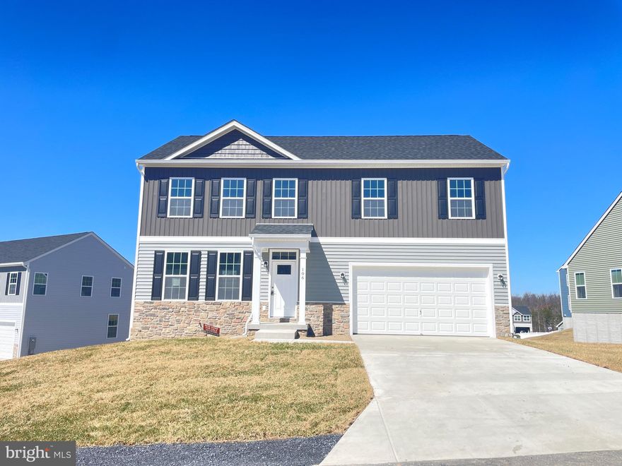 3% ($11,850) toward your closing costs and use the lender of your choice!  This spacious 2,064 sq ft colonial features 4 bedrooms, 2.5 baths Enjoy an open kitchen layout with stainless steel appliances and free upgraded quartz countertops.   There is a huge primary suite upstairs plus 3 generously sized bedrooms and a hall bath.  A full walk-out unfinished basement for storage or room to grow! With a 2-car garage and dedicated laundry room, convenience is key.    We have 2 others available for quick move in!  Timberwood East is beautiful neighborhood and construction is finished!  Last few homes remain.