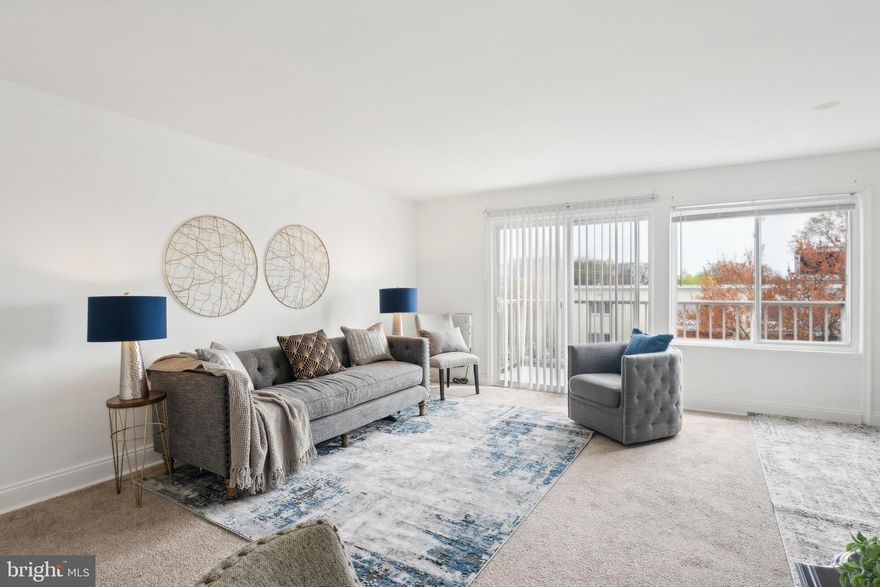 Large light filled, top floor one bedroom condo. Large Bedroom with a great walk-in closet and a second closet. One full bathroom. Kitchen with white cabinetry and Washer/Dryer. Elevator access. One assigned parking space. Community Pool. Less than 10  minute drive to West Hyattsville Metro. Located near DC line for a short downtown commute..