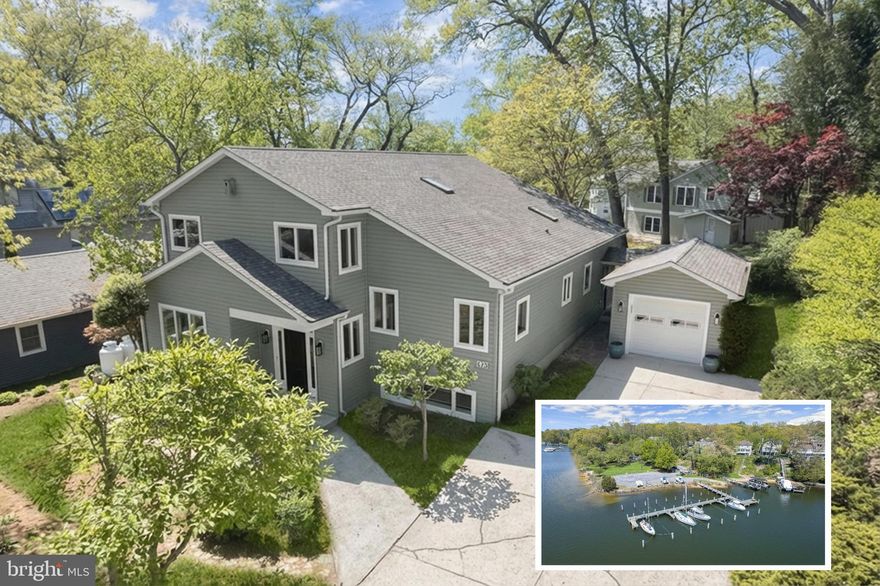 Set in the desirable water-privileged community of Whitney’s Landing along the scenic Severn River, this beautifully renovated four-level split offers exceptional space, refined finishes, and a lifestyle centered around coastal living.
A beautifully updated four-level split, this spacious home blends timeless Craftsman detail with thoughtful modern upgrades. Freshly painted throughout, the interior showcases high ceilings, elegant details, and a seamless flow designed for both everyday living and entertaining.

Step into the welcoming foyer, where hardwood floors and crown molding set the tone for the main level. To the left, the living room is filled with natural light from casement windows and offers a glimpse of the Severn just down the street. A charming library nook with a floor-to-ceiling bookcase creates a cozy and functional retreat. Toward the rear, the kitchen serves as the centerpiece of the home, featuring rich cherry cabinetry, sparkling granite counters, an expansive island with prep sink, range, wall oven, microwave, and elegant display cabinetry. The adjacent dining room provides generous space for gatherings, highlighted by an atrium door with transom window leading to the patio. A large mudroom with a utility sink sits conveniently off the breezeway from the garage and a powder room concludes this level.

Upstairs, two bedrooms with vaulted ceilings share a stylish full bath with a new vanity and lighted mirror, with one bedroom offering direct access.

The top level features a spacious primary suite with a wall of windows, a comfortable sitting area, and views of the Severn River. The updated en-suite bath includes a double sink vanity, a lighted anti-fog mirror, and a separate tiled shower. Two additional bedrooms are also located on this level and share a full bath enhanced by a skylight and a new vanity with a lighted mirror.

The lower level offers a comfortable family room with a rough-in for a propane fireplace, along with access to crawl space storage and additional attic storage.

Set just half a block from the Severn, the home enjoys winter water views from the kitchen, primary bedroom, and backyard. Outside, mature trees and perennials frame a serene setting with a fish pond, a stone patio, a fire pit, and water views beyond the trees.

Located in Whitney’s Landing, a sought-after water-privileged community in Severna Park, residents enjoy a private beach with a swim pier, a marina with boat slips and a ramp, and kayak and canoe storage for easy days on the water. The community also offers a reservable beach house for parties and events, along with picnic areas, grills, a volleyball court, and a fire pit, creating a welcoming environment for gathering and enjoying the water oriented lifestyle. Voluntary HOA $125 annually.