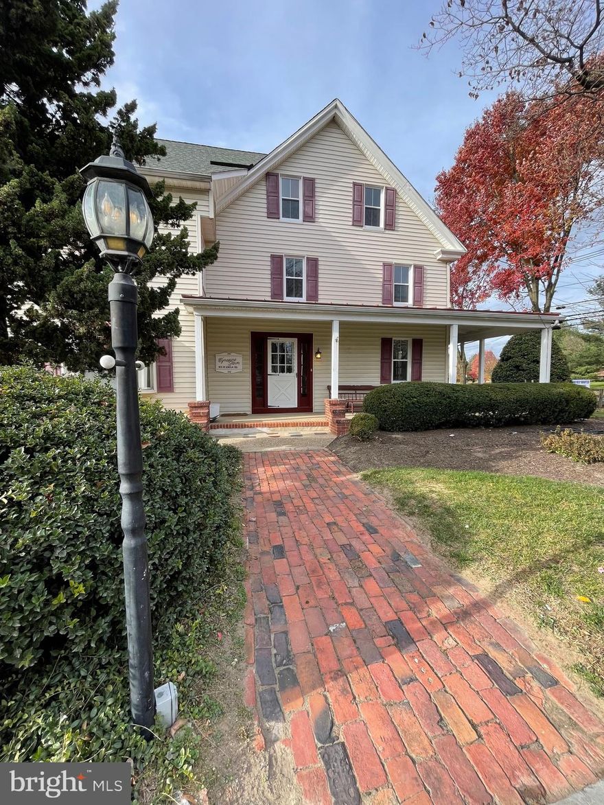 For lease with occupancy date of July 2025  is this Charming updated farmhouse offering 4 bedrooms and two and a half baths with a fenced yard.  First floor is an open living room dining room  which leads to the eat in kitchen and laundry and half bath off the back of the home.  Full appliance package included. On the front of the first floor is a large flex space that could be den, play, or media room.  The second floor features the master suite with a large master closet and master bath, two bedrooms and the main hall full bathroom.  The third floor has a bedroom and another room that could be used as an office.  House feeds into Moorestown school district. Backyard is fenced with a small patio and a nice variety of trees and bushes. The home sits on the same lot as a working nursery and mulch business.  A shared driveway leads to three dedicated parking spots in a shared stoned parking area with the office behind the home. Spa will be  winterized and closed, tenant may open and maintain at their own expense.  Prior pool was filled in.