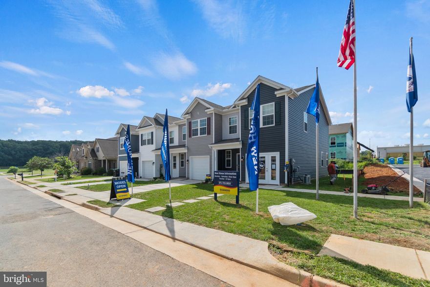 End Home available for Summer Move In!  Ask about closing cost assistance. 
Nestled in the heart of Luray. Walking distance to Luray Caverns, Luray Airport, and shopping. A short distance to downtown Luray, Thornton Gap entrance for Skyline Drive and Shenandoah National Park. Our Delmar townhome boasts an impressive array of features, 1 car garage with 2 car driveway.  Large side and back yard and additional side windows. The floorplan includes three spacious bedrooms, two and a half bathrooms, and a beautifully designed open-plan living area. With high ceilings, large windows, and plenty of natural light, this home offers a bright and airy atmosphere that's perfect for relaxing and entertaining. Stainless steel appliances with granite countertops in the kitchen is sure to impress. LVP flooring on entire main level. Large primary bedroom with attached en suite bath on second level. Laundry room located on bedroom level. Property is great for primary residence or would make a great short- or long-term rental. High Speed internet is offered in the community and goes well with all included Smart Home Features. Great for short- or long-term rentals. Call to set up an appointment today!