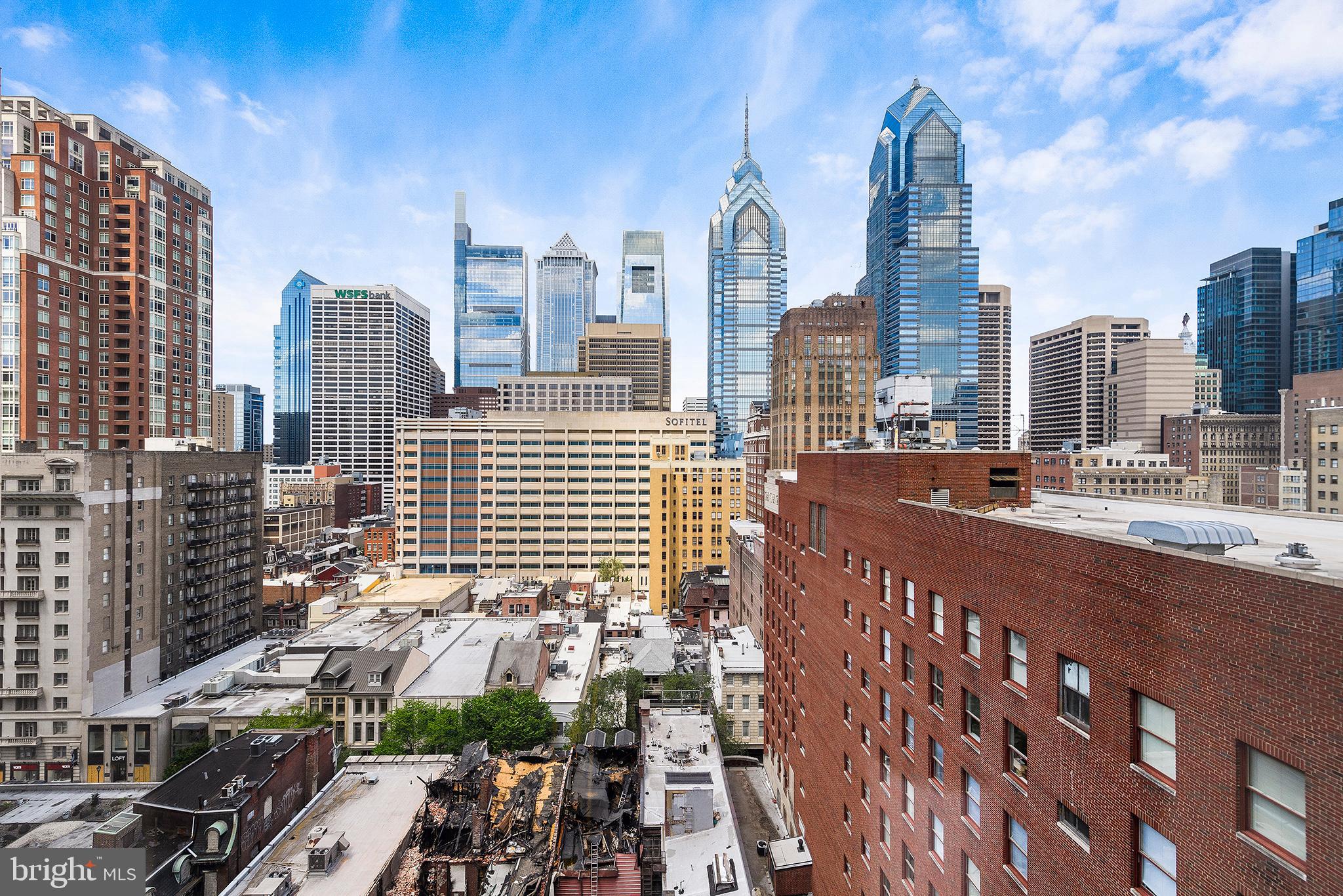 Available now. Rare opportunity to lease a prime 2bed/2bath unit at The Warwick Hotel in Rittenhouse Square. High floor with beautiful Skyline views. Tons of light. Split bedroom design perfect for guests, family or roommates. The primary suite is one of the nicer you will find. Tons of closet space and windows. Kitchen is open to the large living and dining areas. Additional highlights include a spacious 2nd bathroom and bedroom, an in unit washer/dryer, recessed lighting throughout and hardwood floors. Residents enjoy the same amenities as the hotel guests. Rittenhouse Grill, Spice Finch and Blue Stone Lane Coffee in the lobby! Gym free. Maid service, room service and valet parking additional fee. Tenant pays electric. Available now.