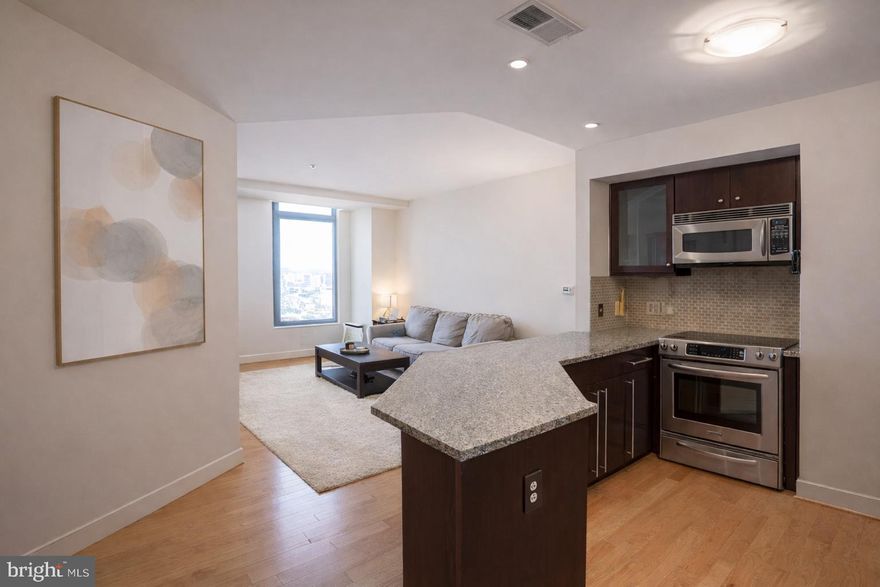 Experience elevated city living at The VUE in the heart of Harbor East. This one-bedroom, one-bath condo features large windows that provide abundant natural light and beautiful views, new floors, updated carpet, and a modern kitchen with stainless steel appliances. The bathroom offers a spacious walk-in shower, and the convenience of in-unit laundry includes a new washer and dryer. Enjoy full-service luxury with 24-hour security, concierge service Monday-Saturday, secure package delivery, and one deeded covered parking space, plus guest parking. Residents have access to premium amenities including a dog park, EV charging, bike storage, and direct access to Harbor East Cinemas and the Coppermine gym. Step outside to Baltimore's most vibrant neighborhood-just moments from top dining, boutiques, Whole Foods, Starbucks, the waterfront promenade, and the Water Taxi. With easy access to downtown, stadiums, Johns Hopkins, Penn Station, and BWI, this home offers ideal city living with exceptional convenience.
Coppermine Gym is getting a full  remodel, please tour!