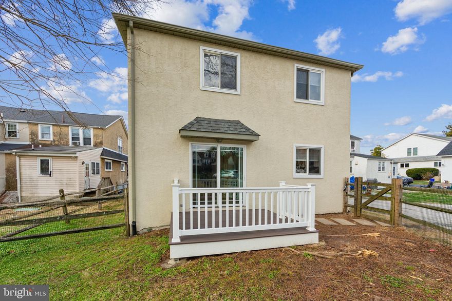 Excellent rental opportunity for a renovated 2 bedroom 2 bathroom twin in a walkable location. The main level features a renovated kitchen with white cabinetry, granite counters,  and stainless steel appliance package. The LR/DR combo features beautifully refinish hardwoods, exposed brick wall, lots of natural light and sliders to the deck. The main floor also features an updated powder room and plenty of closet and pantry space. The second floor features a primary bedroom with ensuite bath with stall shower and second bedroom serviced by the updated hall bath. There are refinished hardwoods throughout the second floor. The unfinished basement provides great storage and a full size washer & dryer. The composite deck overlooks the rear yard which is fenced in. Great location abutting the rail trail, walkable to South Devon Park, Downtown Wayne & Strafford, and the R5. This location can't be beat. No pets, no exceptions.