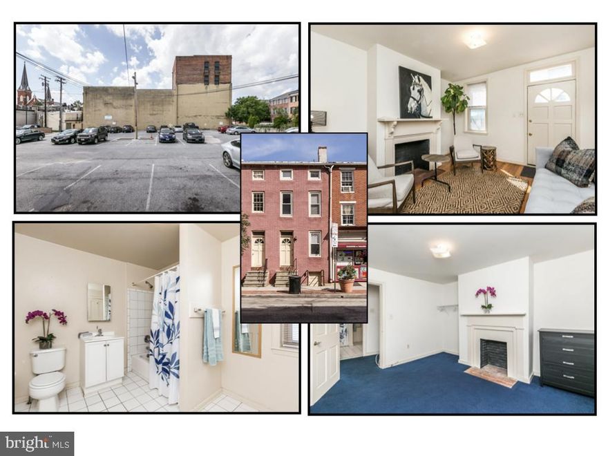 Available now...landlord looking July 1st, 2025 or soon lease start. Classic Federal Hill 2br/1ba rowhouse main level hardwood floors w/ 3 decorative fireplaces w/ 1 car off street parking in lot across the street. The large rear kitchen leads to a shared rear courtyard. Photos show previous staging, property will be delivered vacant. The 2nd-floor bedroom and full bath feature decorative fireplaces. The 3rd-floor bedroom is large enough to have a small home office/ sit.room. 1 unassigned parking spaces are available included in the cost of monthly rent in lot across the street(2nd space available for extra fee). Laundry is located in the unfinished basement (no interior access) must enter through the 2nd access door at the front of the property. 2 blocks from the Cross Street Market. Easy access to 95, Downtown, & 83.