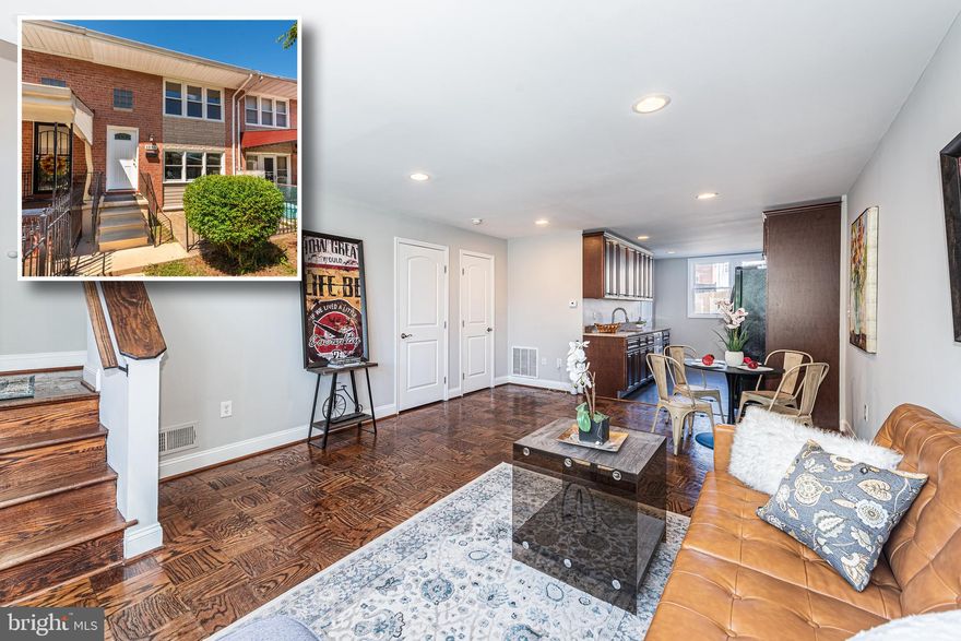 PICTURE PERFECT UPDATED ROWHOME WITH OVER 1,300 SQ. FT. OF LIVING SPACE & OFF STREET PARKING!  Move right into this home which features wood flooring throughout, a spacious living room with a dining area, Chef's kitchen with granite counters & ample cabinet space, convenient main level half bath & separate laundry room, upper level with 3 bedrooms & a newly renovated full bath, a large rear yard with a patio, and off street parking for up to 2 cars!  Pack your bags and move right in!