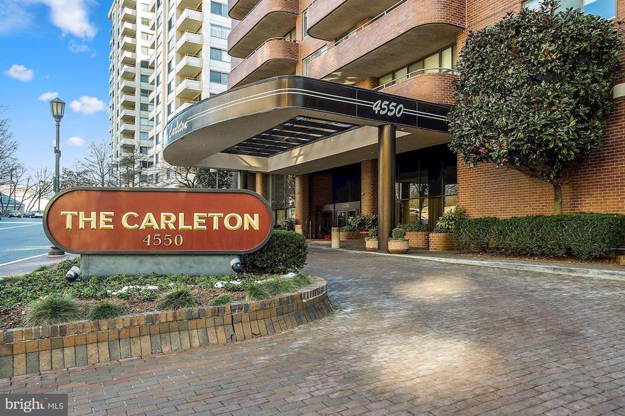 WOW - can't beat the price for this fabulous building! - at this price you could do an amazing renovation and still be under the price that same models have sold for in the past!!!!OR update little by little.The Carleton is a full service building just a few blocks from the Friendship Heights Metro, Whole Foods, the Capital Crescent Trail, and all kinds of shopping. The level of service in this building is incredible!  It is totally pet friendly and has an outdoor heated pool. Two indoor garage parking spaces convey. There is a very large balcony with the best  views creating an abundance of light.  This is an exceptional opportunity to enjoy the convenience of condo living in a prime location. At over 1,300 square feet, this unit is priced competitively. It features a master suite with en-suite full bath and a second bedroom with full hall bath. There is a good sized kitchen with room for a small table. There is also a full sized washer and dryer in the unit! 2 assigned, indoor parking spaces convey. VACANT -