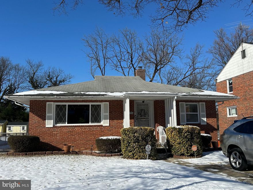 MOVE-IN READY! MAJOR PRICE MODIFICATION- Welcome home to this beautiful, custom-built brick rancher.  Well-maintained property shows pride in ownership. Conveniently located in the upper Park Heights area near Pikesville. 2 bedrooms, 1.5 baths. New full bath with walk-in shower, Large Vanity, new windows, New Hot Water heater (2023)
Generously sized Living room with a beautiful picture window, separate formal dining room, main-level laundry/pantry area with stackable washer and dryer, linen closet, house fan, 2-car Parking pad, and large, leveled fenced yard with a patio and shed great for entertaining.  This one is a rare find. Don’t miss out on the opportunity to be its new owner. 1-year HSA Home Warranty included; see Agent remarks.