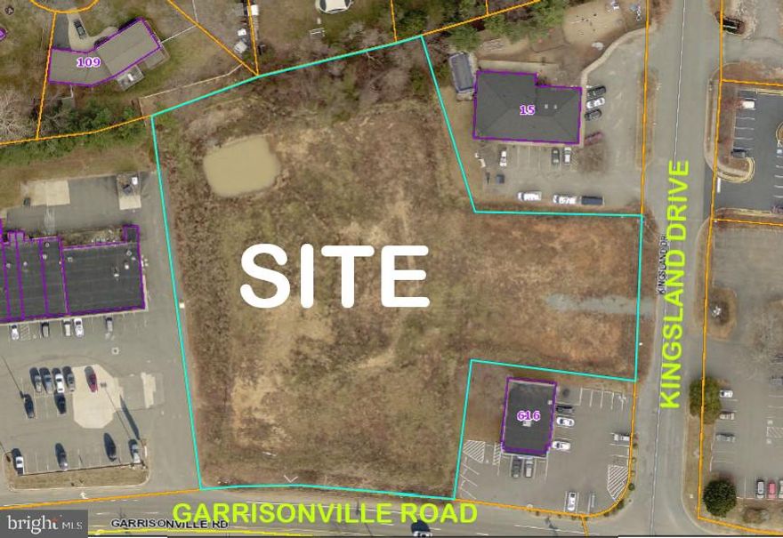 2.54 ACRES B-2 URBAN COMMERICAL LAND ON GARRISONVILLE ROAD & KINGSLAND DRIVE. CLEARED FINISHED LAND WITH UTILITIES AVAILABLE TO SITE.   EXCELLENT VISIBILITY with Approx 230 Feet Frontage on Garrisonville Road and 230 Feet on Kingsland Dr.  Rt. 610 / Garrisonville Road connects Fauquier County to I-95 (and Quantico) and is considered Stafford’s Premier Retail and Business Corridor with businesses such as Target, Giant, Home Depot, Lowes,  Shoppers Food Warehouse, Walmart, Old Navy, TJMaxx, numerous major hotels and restaurants and much much more.  High Traffic Counts, Superb Visibility, and Excellent Accessibility.

Site Plans in hand for "Kingsland Square" commercial retail development.

ZONED: B-2 Urban Commercial.  
Uses permitted by right:  Adult day care center. All uses permitted by right in the B-1 district.  Bank and lending institution.  Barber/beauty shop.  Building material sale and storage yard and mulch sale.  Car wash.  Child care center.  Clinic, medical and dental.  Club, lodge, fraternal organization.  Convenience center.  Dance studio.  Data and computer services centers.  Drug store.  Dry cleaner/laundry.  Farmers market.  Flex office.  Funeral home.  General office use.  Gift/antique shop.  Hotel.  Indoor flea market.  Lot intensity commercial retail.  Lumber/building/electrical/plumbing supply with covered storage.  Machinery sale and service.  Medical/dental office.  Medium intensity commercial retail.
Place of worship.  Plant and tree nursery/greenhouse.  Professional office.  Recreational enterprise.  Restaurant.  Retail food shop.  School, vocational.  Theater with fewer than 3,500 seats.  Wholesale business.  MORE

Stafford County is "located halfway between Washington, D.C. and Richmond, Stafford links two metropolitan cities with sophisticated assets. Set on the upper reaches of the Rappahannock and Potomac Rivers, Stafford County boasts raw beauty, recreation, and neighborhoods with a remarkable sense of place. Interstate 95 runs through Stafford. Stafford is home to Marine Corps Base Quantico, the FBI, and NCIS. Stafford is becoming the Center of Cyber and “Smart” Technology, while at the same time the most valuable location for e-commerce distribution to service the Mid-Atlantic. ...Stafford County enjoys three AAA bond ratings, the highest credit rating available. A rating enjoyed by select cities and counties nationwide, it showcases Stafford’s healthy financial position."   Per Kiplinger In August 2021, Stafford Ranks #2 in The 10 "Real" Richest Counties in the U.S.  "Stafford County, another D.C. suburb, is about a 40-minute drive from the metro area's center, and that extra distance helps keep costs in check. Expenses run just 4.8% above the U.S. average, despite Stafford being part of a metro area chock full of millionaires and other top-income counties.  Indeed, the county's favorable income-to-cost balance vaults it up the rich-county ranks. By unadjusted median household income, Stafford ranks as only the 16th wealthiest county. But after accounting for living costs, Stafford jumps to second place among the richest counties in the U.S.  Happily for homebuyers, new construction has kept up enough that the median home value of $366,500 is only 25% higher than the state median.  The county's rapid growth – both demographically and economically – has been fueled in part by a host of federal government employers. Marine Corps Base Quantico, the FBI Academy, FBI National Laboratory and Naval Criminal Investigative Service headquarters all call Stafford home."