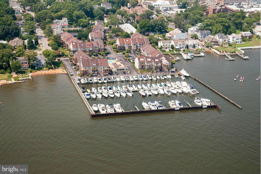 Luxurious, contemporary townhome with a waterfront view to the Severn and Bay. Home with a 2-car garage and elevator to 3 levels in a friendly, yet gated yacht club community. Easy walk to town and Eastport restaurants = a great location. Large, beautiful kitchen overlooks the pool. LR, MBR, loft and decks have dynamite views to the Bay. Three BRs, 3.5 BA plus loft. Beautifully updated.NEW PRICE!