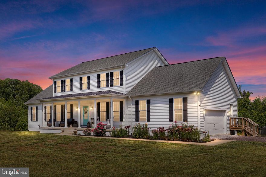 Looking for ALL of the following? Peace and Quiet? √  Acreage? √  Main Level Primary Bed & Bath? √  Backyard Pool with custom Decking? √ High Speed Internet? √  Full Basement? √  Close to the interstate for an easy commute? √  Then don't miss your opportunity to own a Truly Spectacular Custom-Built Home that's only a few years young!! Upon entering through the front door from the Full Porch you're immediately greeted with a two story foyer! To the right is the dining room and to the left is your home office (flex room) or continue straight to reach the living room which is cornered by a wood-burning fireplace or the kitchen which boasts granite countertops and stainless steel appliances! The main level also includes  the Primary Bedroom and Bathroom, as well as a half bath, the laundry room and access to the attached garage and rear deck! Upstairs you'll find three additional bedrooms and two more full bathrooms! Two bedrooms share a Jack and Jill and the other bedroom has it's own dedicated bathroom, meaning this home technically has two primary suites! You'll be blown away by the size of the rooms. The full basement, which already has a bathroom rough-in,  is a blank canvas just waiting for you to decide if you want a rec room, bar, game room, workshop, additional bedroom.. or all the above!