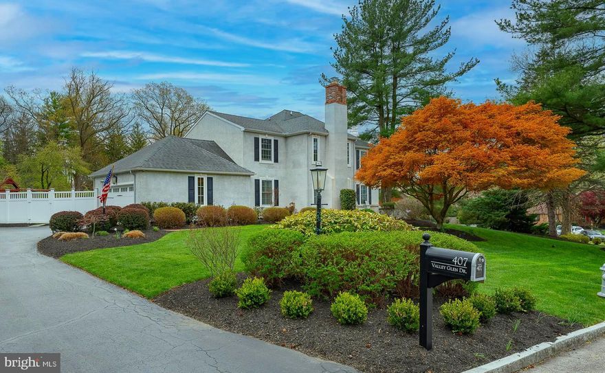 Welcome to this exceptional home in the highly sought-after Fox Field community in Bryn Mawr, perfectly situated on a quiet cul-de-sac and offering the ideal blend of elegance, comfort, and modern living. This beautifully maintained 4-bedroom, 3 full and 2 half bath residence with over 3,600 Sq ft is designed for both everyday living and effortless entertaining. A classic center hall entry welcomes you into formal living room and dining room featuring hardwood floors and wainscoting, perfect for elegant gatherings both intimate and grand. The heart of the home is the spacious open-concept kitchen and family room, highlighted by a cozy wood-burning fireplace. The chef’s kitchen boasts white cabinetry, a large island with prep sink, granite countertops, stainless steel appliances, and a bright breakfast area with sliding doors leading to a Trex deck with a fully retractable awning overlooking the meticulously manicured grounds. Just off the kitchen, a functional mudroom with built-in cubbies, a convenient half bath, and direct access to the backyard enhances everyday living. A private office or flex space offers the perfect work-from-home setup. Upstairs, the expansive primary suite features a large outfitted walk-in closet and a luxurious ensuite bath complete with a double vanity, separate makeup vanity, jetted soaking tub, and oversized walk-in shower. A second bedroom includes its own walk-in closet and ensuite bath, while two additional generously sized bedrooms share a well-appointed hall bath with double vanity and tub. A convenient second-floor laundry room completes this level. The finished walkout lower level provides incredible versatility with two distinct living areas ideal for a playroom, home gym, or media space, along with a half bath and abundant storage. Additional highlights include a 2-car garage, state of the art security system, and a whole house generator. HVAC systems have all been updated within the past 5 years. Situated on one of the best cul-de-sacs in Fox Fields, this house overlooks acres of open space that cannot be built on   where neighbors can walk and enjoy nature…and kids can play (and go sledding in the winter!) An all-around prime location close to major roadways, shopping, dining, and everything the Main Line has to offer.