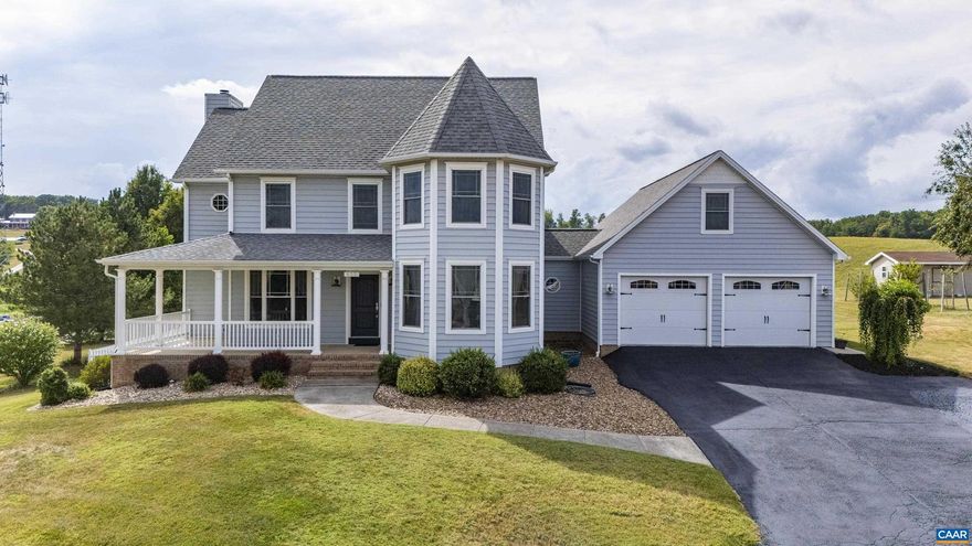 Meticulously maintained Victorian style home on almost a half-acre lot at one of the highest elevations in Harrisonburg. The views from this home will delight you. See Massanutten from the front porch and farmland from the screened in rear porch. Walking distance from Bluestone Elementary School, Harrisonburg High School, Heritage Oaks golf course, Friendly City Trail, and only 2.5 miles from charming downtown Harrisonburg! This home features a Family Room, Kitchen, Dining Room, Breakfast area, Office/Living Room, Three Bedrooms, Three Full Sized Bathrooms, One Half Bath, Finished Basement, Mud Room, and a Laundry Room. The first floor has an open concept with beautiful hardwood floors and specialty lighting and hardware for a vintage appearance. The huge Primary Bedroom features a vaulted ceiling, en-suite bathroom with soaking tub, walk-in shower, and enormous walk-in closet.  The attached oversized Garage can hold up to four vehicles and has steps to the storage area above. The newly finished walkout basement has a full bathroom. The home has insulated Vinyl Siding to help control energy costs, and a fenced back yard. Two HVAC units (one new 2024) Central Vac, Water Filtration System. Don't miss this move-in ready opportunity!,Fireplace in Living Room