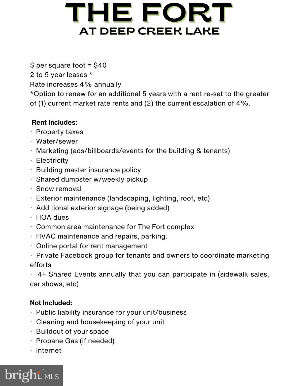 DEEP CREEK LAKE - Commercial Lease