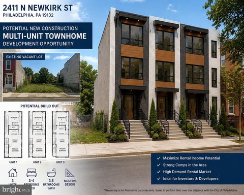 Vacant Land For Sale - 2411 N Newkirk Street<br/> Philadelphia County, PHILADELPHIA, PA 19132