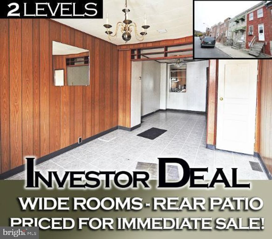 Very good bone but needs updating -it's in a very convenient location .walk to the inner harbor or football field!  Sold AS-IS