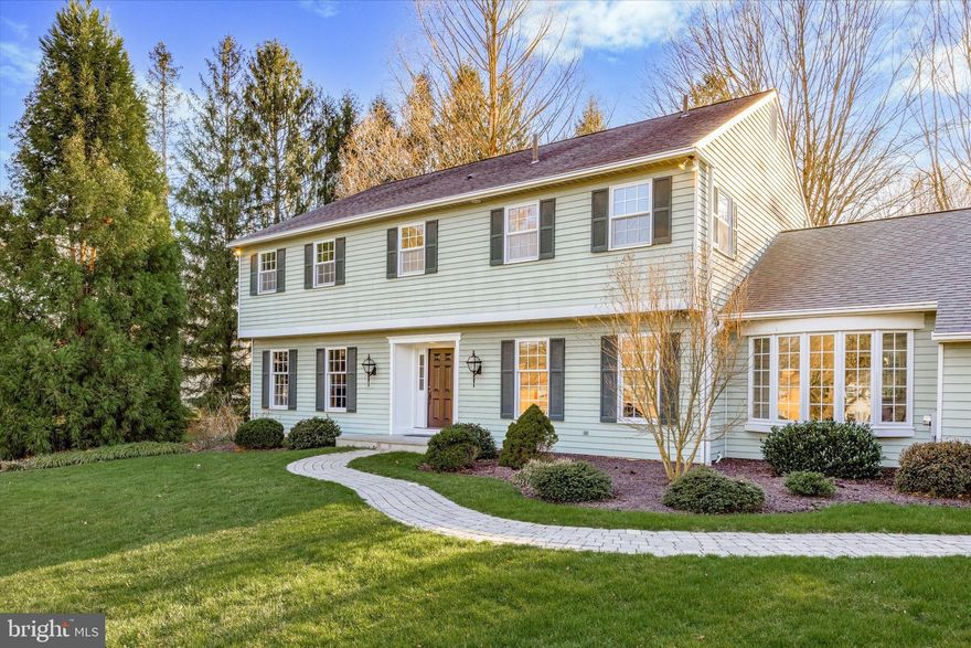 This stunning Center hall Colonial in Radnor Township boasts five bedrooms, 3 1/2 bathrooms, an oversized two-car garage, and a full walkout basement, all situated on a beautiful 1-acre parcel in a fantastic walking neighborhood. The first floor features a large remodeled kitchen with a double island and a sun-drenched breakfast nook, opening to a spacious family room with a beautiful stone surround fireplace. Additionally, the first floor offers a formal living room, a formal dining room, a great home office, and a sunroom with windows on all sides overlooking the backyard and rear patio. The second floor includes a large master bedroom with en suite bath and four additional large bedrooms, all with ample closet space.  2 additional full bathrooms and second-floor laundry totaling 5 Bedrooms and 3 full bathrooms on the 2nd floor.  Beautiful Hardwood flooring throughout, custom lighting upgrades, newer HVAC, and a large walkout basement add to the appeal of this exceptional property. Close proximity to route 476 and the PA Turnpike, Center City Philadelphia, SEPTA regional rail service to New York,  8 min drive to SAP Headquarters, and minutes to the best shopping dining and entertainment that the Main Line has to offer.