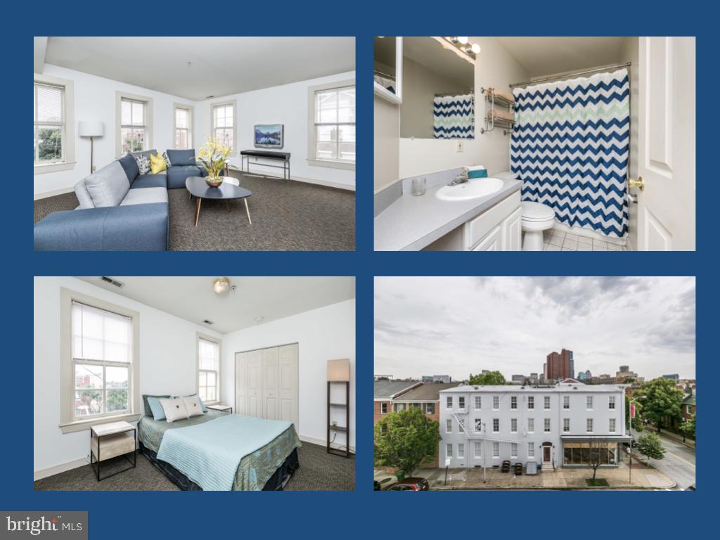 Available now...landlord is looking for September 2025 lease start at this time. 2nd floor End of Group 3br/2ba apartment that is light filled in a secure building in north Federal Hill with easy access to commuter routes. Featuring a HUGE living room with kitchen bar pass thru. Full size washer/dryer in unit. Bedrooms are separate from living area in the unit. Two bedrooms share a common hall full bathroom and the back bedroom has an ensuite full bathroom. Unit entrance is on 2 W. Henrietta St. Photos are stock images of another identical unit the building with same layout. They look identical just have different color carpet (this unit has blue carpet). Unit comes unfurnished. Parking spots in the lot across the street available for an extra fee. Tenant(s) to verify if city will issue an Area 9 Parking Sticker for this unit.