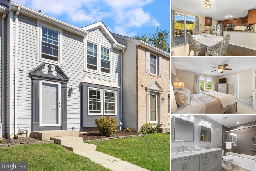 Discover the perfect blend of space, comfort, and ease of living with this beautifully maintained townhome! Featuring a BRAND-NEW ROOF installed one week ago (October 2024)!! The front walkway leads you to this attractive home with its modern gray exterior, clean landscaping and updated front door (replaced within the past 4 years) . Enter through the front door to experience this move-in-ready property with fresh and neutral paint throughout. Convenience meets style with a spacious guest coat closet and handy half-bath just off the foyer. Imagine unwinding or hosting fun family and friend gatherings in the open concept living area with its wide-plank, hardwood flooring, and tons of natural light from large windows (windows throughout the home were replaced within the past 7 years). The living area has built-in shelves, the perfect spot for books or seasonal décor. A new ceiling fan and other chic new light fixtures on this level, add to the overall modern look. Pass through to a spacious dining area that opens to a large kitchen with stainless steel fridge/dishwasher/microwave, under cabinet lighting, granite counters, ceramic tile flooring, and an island; it’s an efficient culinary hub where everyone will gather. Sliding glass doors lead from the dining area onto a large, elevated deck that overlooks a private, flat, fenced-in backyard. The deck was refreshed with stain and new boards – it is perfectly ready for your outdoor gatherings. The upper level has wide plank hardwood flooring on the landing and the upstairs hallway. Each of the three bedrooms boasts expansive windows, flooding the space with light and equipped with closets and ceiling fans for your utmost comfort. The primary bedroom has a generous walk-in closet featuring a custom-designed organization system, perfect for keeping all your accessories impeccably organized. The upstairs bathroom has a ceramic tile floor, double sinks, a tub/shower with tile surround, and a detachable hand-held shower head. There is also an area with open shelving perfect for storing your extra toiletries and linens. The lower level boasts a versatile living area with LVP flooring. The bonus room is perfect for your at-home office, craft room, or as an exercise space. Enjoy the convenience of a combination laundry/utility room with a washer/dryer, plus enjoy peace of mind with a water heater that’s just 5 years young! The full bath has a tub/shower with a custom ceramic surround. Located just moments away from Baltimore City, the Baltimore Beltway, and I95, you will have effortless access to shopping and THE AVENUE at White Marsh. This home is waiting for you to make it yours, book your appointment today and step into your new life!