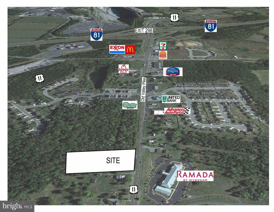 Prime commercial site. This 2.96-acre property boasts a coveted Highway Commercial zoning, making it an ideal location for business ventures. Additionally, a 13.13 acre parcel is available and adjacent to this parcel making over 16 acres available with approximately 1,000 feet of road frontage. Conveniently positioned just off Interstate 81 and a short drive from Interstate 66, this well developed interchange offers excellent visibility, ensuring maximum exposure for any enterprise. Situated just south of several well-known fast food establishments, hotels, retail and medical care, it benefits from high traffic and customer flow. With public utilities readily available, the infrastructure is in place to support a wide range of commercial activities. Moreover, the surrounding area is experiencing substantial residential growth, indicating a thriving market and potential customer base. This commercial site's strategic location, zoning, excellent visibility, proximity to major highways, and supportive infrastructure make it an enticing prospect for entrepreneurs looking to establish or expand their businesses in a rapidly developing area.  Additionally, the site contains three (3) existing rental homes providing cash flow until an ultimate commercial use can be determined. Leasing and seller financing are available options as well.