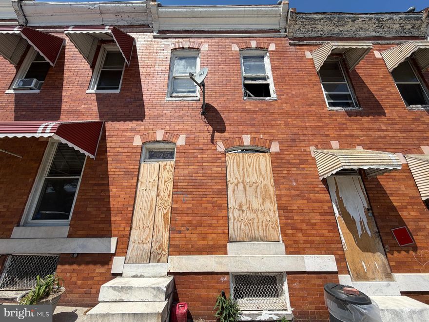 ONLINE AUCTION: This auction takes place on the Ashland Auction Group website bidding platform. Bidding begins 5/5/2026 @ 10:00 AM. Bidding ends 5/7/2026 @ 11:10 AM. The list price is the suggested opening bid. Deposit: $5,000.

This two-story townhouse is located in the Shipley Hill neighborhood of Baltimore City. Residents can enjoy the nearby attractions and facilities such as the Gwynn Falls Trail, Westside Shopping Center, Grace Medical Center, West Baltimore MARC Station & Carroll Park. The property is vacant and in a caved in/shell condition, ready for major renovations. The area provides basic access to the major traffic artery Frederick Ave, which connects to other parts of West Baltimore and downtown.