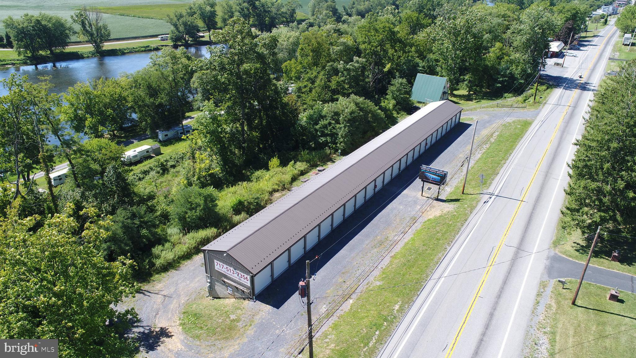The property receives significant exposure along high traffic count U.S.
Route 522 Corridor of 7000 vehicles per day according to PennDot
AADT. The property is a great owner/user opportunity and also allows
investors to purchase at a significant discount with a huge value add
opportunity through strategic long-term leasing strategies and potential
expansion opportunities. Only 3.2 sq ft of supply within a 3 mile radius
compared to the national average demand of 8 sq ft per capita. McVeytown
Self Storage is a secure 14,000 sq.ft. warehouse storage facility offered for
$525,000.00. Stabilized with room for expansion and lease up this is a great opportunity for a
self-storage investor at a great price point.