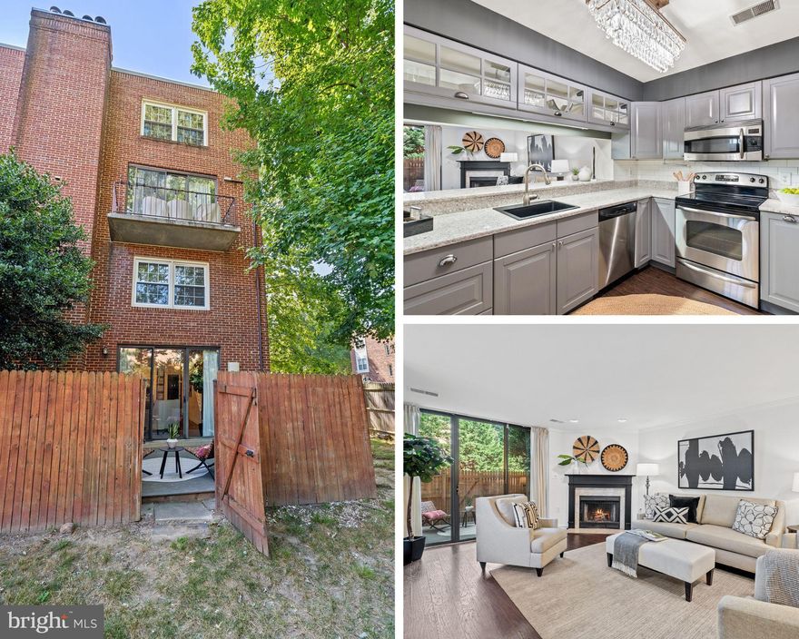 Easy living and a dream location are yours in this fabulous 2 bedroom 2.5 bath 2-story newer condo in the heart of Arlington with a private entrance, private patio AND free reserved parking space! Live elegantly in an intimate, friendly 15-unit condo complex with low monthly fees that’s super-convenient to EVERYTHING. 
Absolutely move-in ready - the condo was just freshly painted and carpet was replaced.  Enjoy beautiful living quarters with spacious light-filled rooms and a stylish open layout. You will love large windows (replaced 2021), crown moldings, hardwood floors, built-in bookcases, modern finishes and a washer/dryer and large storage room on the main floor. Relax in the large light-filled living room with a fireplace, floor-to-ceiling windows, and glass door to your spacious private patio with a Trex deck and full fence. The nice-size eat-in kitchen features stainless steel appliances, generous updated cabinet/counter space, and a pass-through counter area with seating on the opposite side. A powder room is also located on the main level for your convenience and was remodeled in 2020. Upstairs sits the master suite with plenty of closet space and an en-suite bathroom with double sinks. The second bedroom has an en-suite bath as well, perfect for family, guests or roommates. Pets are allowed, and will love romping in the huge common fenced yard area accessed from your patio. A dog park and children’s park are a 2-minute stroll away.  Right on the block is a Towers Park with a tot-lot, multiple tennis courts, a volleyball and basketball field. In addition to being minutes from shops, restaurants and transportation, the address is very close to Ballston, Rosslyn, Crystal City, the Pentagon, downtown Washington, DC, Reagan National Airport and all major roadways. Won't' last - schedule your showing appointment today!