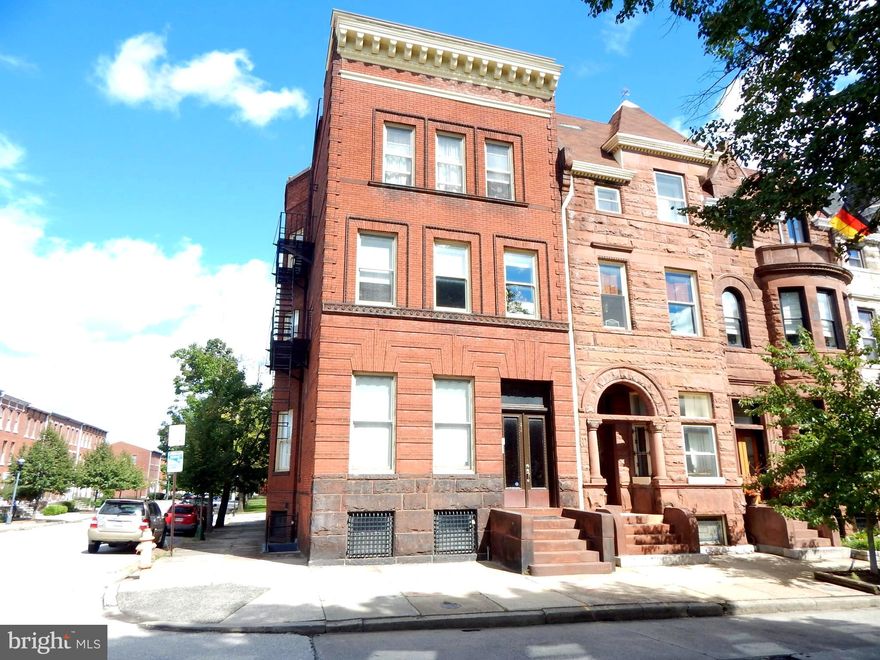 Located in sought after Historic Bolton Hill, this Beautifully renovated EOG Multi-Family home abounds in charm & stunning detail.  This huge home boasts 4 sep. units plus leased workshop & detached garage.  Each Unit features hardwood fls, 11 ft high ceilings, Master bedroom w/ attached full bath.  2 full baths, eat-in kitchen w/ granite, SS applncs, Large BRs. & huge Living rm & rear deck overlooking park. Live in 1 unit w/ mortgage paid by tenants rent $ or great ROI for an investor.