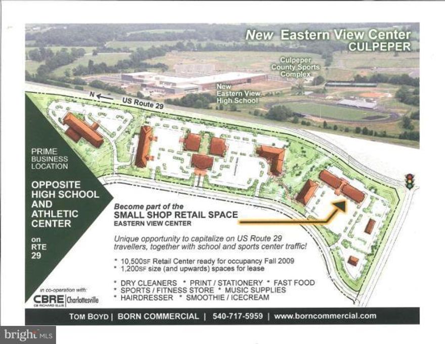 Bragg's Corner Station, a wonderful development opportunity with site plan showing pad sites, office/medical buildings, hotel site, and in-line retail. Across from new Eastern View High School and Sports Complex, this 25 acs. is viewed by nearly 25,000 cars per day (10 acres available). Within 1 mile to newly opened Target Center and with sparce coverage of commercial development in area...attractive prospects abound!