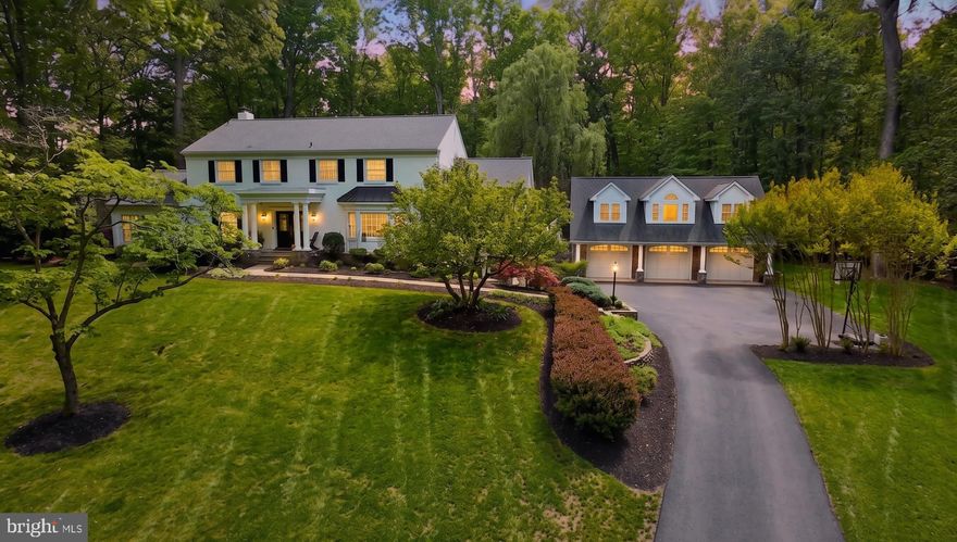 Gracefully sited on 2 exceptionally private acres at the end of a quiet cul-de-sac in the highly sought-after Fox Lake community, offering a rare opportunity to own professionally landscaped acreage, privacy, and location all in one. This light-filled, updated estate offers 6,000 sq ft of beautifully designed living spaces with loads of thoughtful custom touches. 
The property features ​5 bedrooms, 4.5 baths, ​including a ​detached 1,0​25 sq ft three-bay garage w/an ​interior staircase leading to 1,0​75 sq ft of finished living space above, showcasing vaulted ceilings, Palladian windows, a full bat​h, plumbed for a future kitchen, and is ideal for guests, multigenerational living/au pair suite, a separate office, or private studio.​ A cozy rear deck w/ stairs provides a relaxing outdoor space overlooking the backyard. Experience dramatic and welcoming curb appeal as you step onto the flagstone walkway to the stately front porch. Open the custom double cherry front doors onto a marble foyer showcasing the oversized living room filled w/natural light from ​a grand bay window, where you can gaze out to the gently sloping front yard. The immense dining room features a vaulted, gold leaf ceiling w/cove lighting, and a massive, sun drenched Palladian window. Imagine hosting holiday dinners and large gatherings in this one-of-a-kind dining room. Savor the delightful white chef's kitchen featuring marble mosaic tiled backsplash,​ an impressive 11-foot center island breakfast bar w/second sink​ & warming drawer, top of the line appliances, and a custom pantry/storage closet​. The charming breakfast room continues w/the marble mosaic tile, and offers a custom banquette beneath a Palladian window w/peaceful views of the expansive backyard & woods. Open-concept living directly from the kitchen continues into the enormous family room anchored by a large stone fireplace that sets the stage for cozy winter nights in front of the fire. A wall of sliding glass doors lead to the flagstone patio w/multiple gathering areas amongst the private, flat backyard. 
The remarkable sunroom features custom tiled flooring, skylights, & three walls of casement windows that invite in natural light & open to ​tranquil views of the yard. With direct access to both the ​flagstone patio & front porch, this space offers a seamless blend of indoor comfort and outdoor serenity. A sought after main level private study includes a wall of custom built-ins, along w/french doors opening to a closet w/built-in shelving. Upstairs, the primary suite is thoughtfully designed w/numerous custom touches, including an L-shaped walk-in closet with extensive built-ins. The exquisite, spa-like primary bath features heated marble floors, a six-foot soaking tub framed by a natural stone wall, a large glass-enclosed shower, a custom dual-sink vanity, and a dedicated makeup vanity. The upper level continues with a stunning, newly remodeled full bath w/additional access to a large bedroom w/custom built-ins & vanity. Bedrooms three and four overlook the expansive backyard. The LL walk-out sports hardwood floors, a game room, a huge recreation room, office space w/windows & sliding glass doors to the exterior. Herringbone slate tile is laid in the mudroom, w/a wall of storage closets, & leads into a huge laundry/utility room w/lots of additional storage. 
Waples Mill/Franklin/Oakton Pyramid!
Updates:2026: New Carrier HVAC. Remodeled upper level hall bathroom. New washer/dryer. Well-New pressure tank and pump. 2025:New Hot Water Heater. New induction cooktop. Septic pumped. 2024: New Bosch Dishwasher. 2022: New GE Cafe Refrigerator. New Whirlpool Refrigerator & Freezer LL. Dual Zone 162 Bottle Wine Cooler. New Hardwood Flooring in LL New herringbone slate tile in LL.  Marble backsplash in kitchen/breakfast window seat. Whole house painted. 2022: Updated laundry room. $18,629 in Designer RH Lighting. 2021: new roof and underlayment.