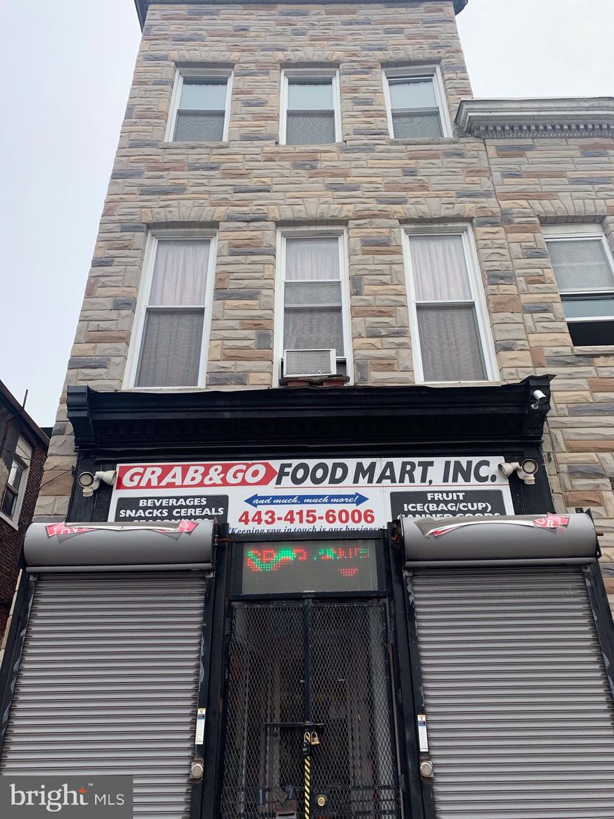 Property located in historic "Penn-North" neighborhood. Tons of potential. Highly visible to street and foot traffic. Intersects with North Ave. Get in to help revitalize. Buyer to verify if ground rent exist, seller will not redeem. Buyer also to verify uses, zoning and eligibility. Property was once a neighborhood store, and has 2 apartments. The space is unbelievable. Property is "as is where is" with all faults. Schedule a showing today....