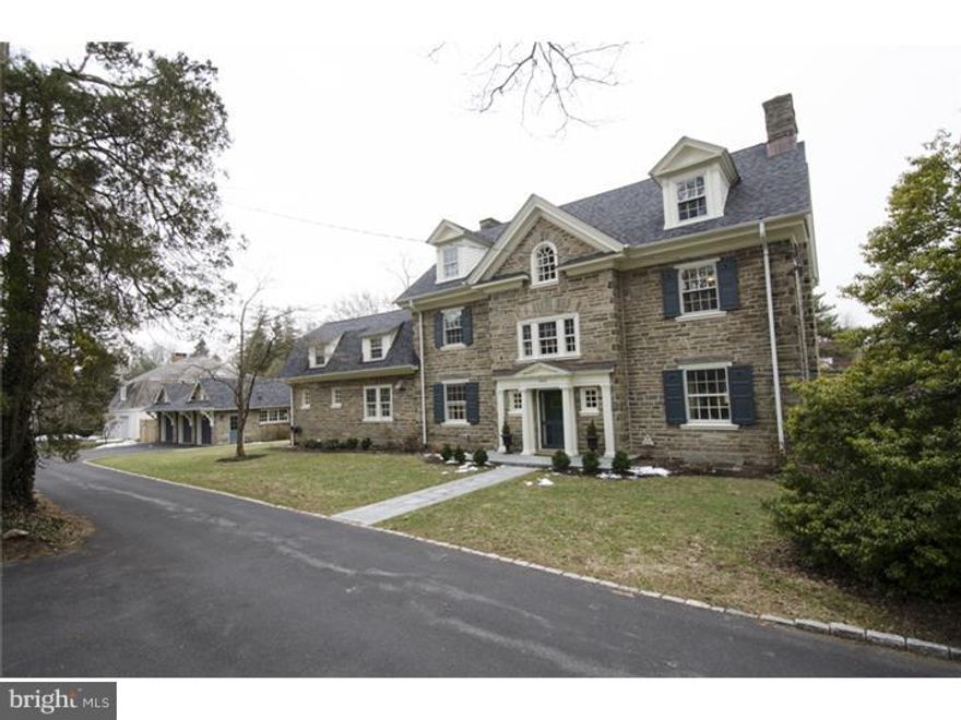 A very rare opportunity in a coveted Chestnut Hill location. This absolutely gorgeous stone colonial is in pristine condition having just completed a comprehensive custom renovation and family room addition by Blake Development. Classic architectural details and premium finishes throughout. You will love the wonderful floor plan that blends formality with every day living and entertaining. Enter a gracious entry hall with beautiful staircase. Formal living room with fireplace, dining room and study with built in bookcases. Exceptional gourmet kitchen with all the best Subzero/Wolf appliances, dual Miele dishwashers, custom cabinetry,granite countertops, gleaming hardwood floors with radiant heat. Built in breakfast area, desk, mudroom and laundry complete the perfect situation. Step down family room with fireplace and bar opens onto flagstone terraces. Second floor master suite to die for; with cozy sitting area, huge walk in closet with additional washer/dryer, and french doors opening onto a sun deck. 2 additional bedrooms and hall bath complete the floor. Third floor features two more bedrooms and bath, and an additional room perfect for playroom or office. Fabulous outdoor spaces include two terraces, beautiful new gunnite pool with in pool spa and auto cover. Landscaping by Laurel Hill Gardens including irrigation system all installed in 2013. Brand new energy efficient systems, electric, plumbing, roof and 8 zone whole house speaker system. Three car garage. Move right in and walk to trains, schools, Germantown Avenue and the Wissahickon trails. Showings start Tuesday March 18