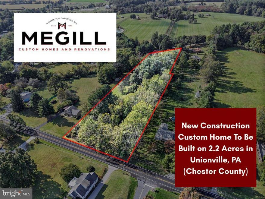 Build your dream home near Unionville Village with Megill Custom Homes & Renovations. At Megill Custom Homes, we understand that each homeowner is unique. That’s why we offer customizable architectural designs that cater to your individual preferences and lifestyle. Our award-winning team will work closely with you to create a stunning home that reflects your personal style and exceeds your expectations. Located just minutes from Unionville Village and in the highly ranked Unionville-Chadds Ford School District.  Convenient travel to commuter routes and essential services combined with easy access to Longwood Gardens and many nearby parks, recreational, and equestrian areas make the location ideal for those who desire more out of life.**The Marshallton Model is shown as an example of what can be built at a price point. This home has 4 bedrooms, all on the 2nd level.**Contact Builder Rep directly to explore your custom home dreams.**