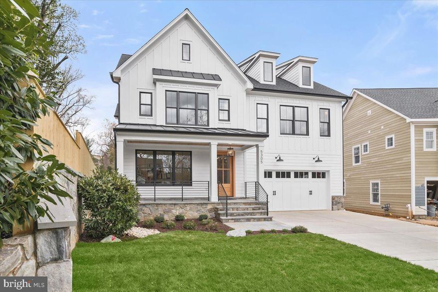 This beautiful home is finished & ready to sell!  Come see one of the premier new homes within walking distance to D'twn Bethesda.<br/><br/>Outstanding 2 new homes by award winning C.M. Conlan  Construction & Builders.  Rarely found dual home project within a short walk to D'twn Bethesda/Metro & on a quiet street.  Both huge lots are over 1/4 acre (5305 is 11,387 sq ft) with spacious backyards!<br/><br/>This 5BR/5.5BA farmhouse-style home has impressive room sizes, an open floor plan  & the attention to detail is superb.  Upstairs are 4BR/4BA, a laundry room, & large bonus lounge area with dry bar/fridge.  The owner's suite has 2 custom walk-in closets & a luxury bath with soaking tub, huge shower & double sink vanity.<br/><br/>The main level features a front porch, 2-car garage, mud room, den/office, dining room, & huge island kitchen with Quartz countertops, custom cabinetry, 4 chair breakfast bar, pantry, & top-of-the-line SS appliances (Wolf 6-burner gas stove w/griddle, Sub-Zero refrigerator & Bosch dishwasher).  There is also a breakfast room, a beamed ceiling great room with stone-front gas FP & wall of SG doors to backyard patio, butler pantry with sink & wine fridge, powder room, & level walk out to rear screened porch & backyard.  The basement is finished with BR/BA, large (2-room) family room, and theater/exercise room.<br/><br/>Dramatic custom finishes are found throughout, including 9ft ceilings, detailed millwork, sun-drenched black-frame windows & doors, stylish lighting, & wide-width oak hardwood floors (1st & 2nd levels).  FFBC (front foot benefit charge) amount is estimated to be $656.59/yr and property taxes estimated to be $33,033.50/yr (from County).  Seller prefers Paragon Title for closing