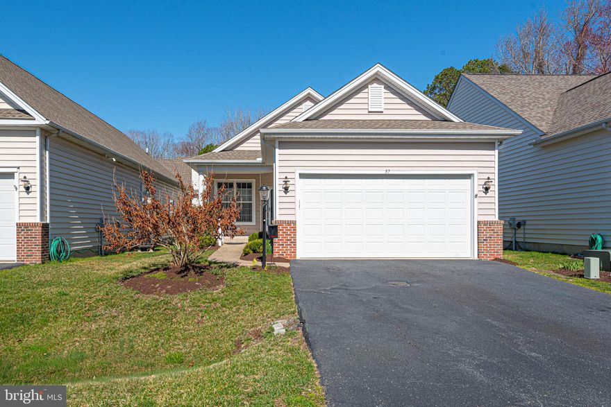 Welcome to premier coastal living in this sought-after 55+ community, just minutes from the beautiful beaches of Ocean City. This move-in ready 3-bedroom, 2-bath home delivers the perfect combination of comfort, upgrades, and lifestyle. Step into a bright, open layout featuring new flooring (2017) and a spacious kitchen complete with a center island, large pantry, and updated appliances (2017), plus a brand-new microwave (2025)—ideal for both everyday living and entertaining. The home also boasts a large laundry room with utility tub conveniently located off the garage, adding everyday functionality.
Enjoy peace of mind with major updates already completed, including a new roof (2022) and a Trane heat pump (2017). The primary suite is thoughtfully designed with a newer seated handicap-accessible shower, offering both comfort and accessibility. Relax outdoors in your private front courtyard, perfect for morning coffee or evening unwinding. Additional highlights include window treatments throughout and generous living spaces designed for easy, low-maintenance living. Located within walking distance to the amenity-filled clubhouse and mail pavilion, this home places you at the heart of a vibrant, active community. Call now for your private showing!