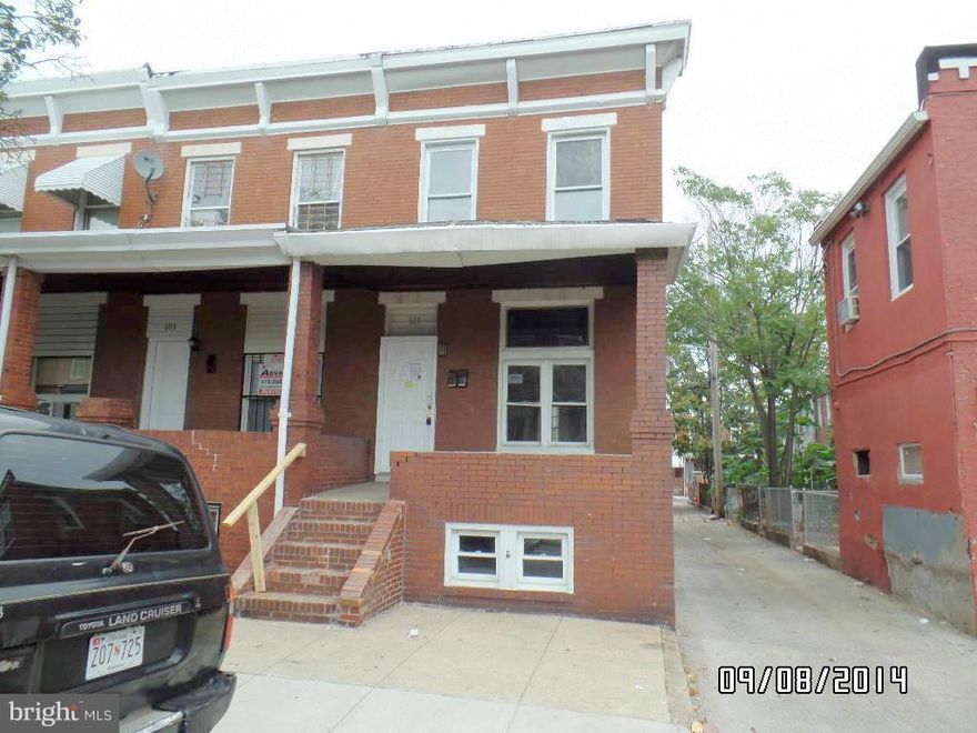 This is a Fannie Mae HomePath Property.  Solid Brick, End of Group Row House features welcoming covered front porch, finished basement, 4 nice sized bedrooms.  Conveniently located near parks, shopping and Pulaski Highway.
