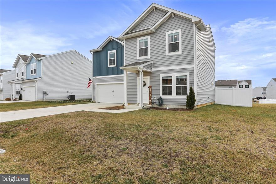 Stunning, professionally designed Farmhouse-style home with decorator package included! This move-in-ready 3-bedroom, 2.5-bath home features the popular THE BLUEBELL open floor plan and is only 3 years old—priced to sell and won’t last long. The kitchen offers granite countertops throughout, stainless steel appliances including a GE double-door refrigerator, multi-cycle dishwasher, electric range/oven, built-in microwave, and disposal. Luxury vinyl flooring and wall-to-wall carpeting complement the home’s 9-foot ceilings on the main level, along with luxury baths and a stylish powder room. Energy-efficient features include propane heating and hot water, Barricade Plus house wrap, “Air-Tite” energy seal package, 14 SEER air conditioning, low-E double-pane windows, an insulated fiberglass front door, and a programmable thermostat. Additional highlights include a two-car garage, and functional layout ideal for modern living. Vinyl fenced in back yard. Ready to move in—schedule your showing today before it’s gone!