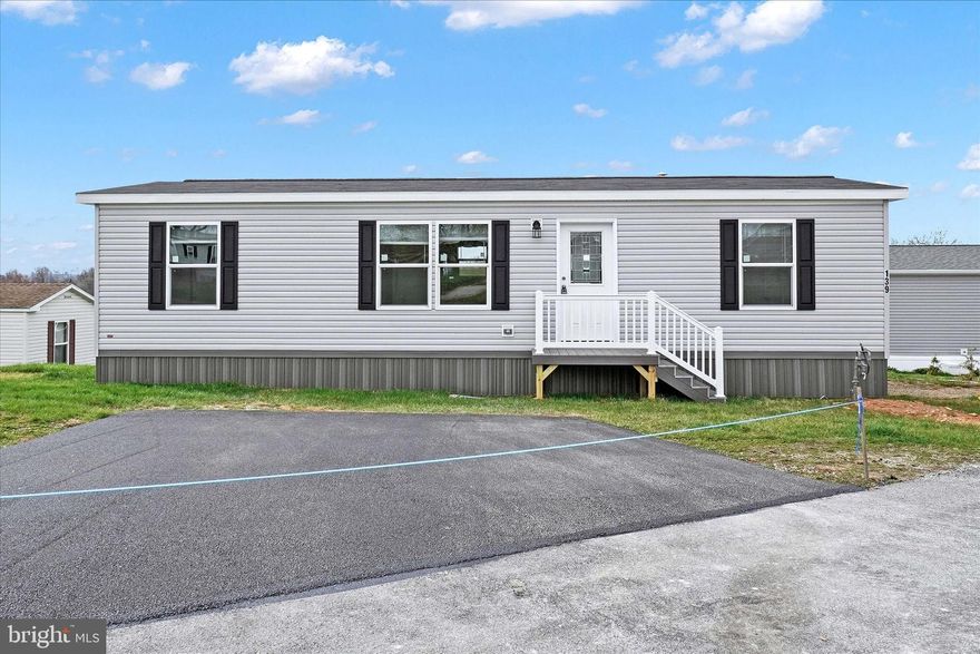 PRICED TO SELL!!! 6 MONTHS OF FREE PARK RENT TO BE INCLUDED WITH AN ACCEPTABLE OFFER!!! BRAND NEW DOUBLEWIDE IN ALBRIGHT'S MOBILE HOME PARK. 
THIS BEAUTIFUL 3 BEDROOM, 2 BATH HOME IS SURE TO PLEASE!!!
 OPEN CONCEPT LIVING ROOM  & KITCHEN W/ ALL STAINLESS STEEL APPLIANCES,  & DINING AREA. SEPARATE LAUNDRY ROOM W/BUILT IN  CABINETS. FRONT & SIDE DECKS. DRIVEWAY & FINISHING TOUCHES TO BE COMPLETED PRIOR TO CLOSING. 
PROFESSIONAL PHOTOS COMING SOON.
ALL BUYERS ARE CONTINGENT UPON PARK APPROVAL.