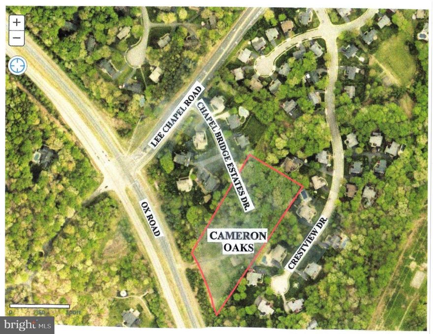 Cameron Oaks is a proposed development of 4 home sites in a very desirable and convenient location.   Access to the property is at the terminus of Chapel Bridge Estates Drive which is proposed to be extended through to Viewcrest Drive by the Purchaser.  Plans have been prepared by the civil engineering firm and the first submission of those plans was made to Fairfax County for approval.  Only minor changes are needed for the anticipated approval.  The Purchaser will be responsible for completing the design and approval process.

A price has not been placed on the property and the Seller will consider offers.  The price shown is for guidance only.


Walking on the property is permitted only by appointment.   Do not attempt to access the property directly from Ox Road.