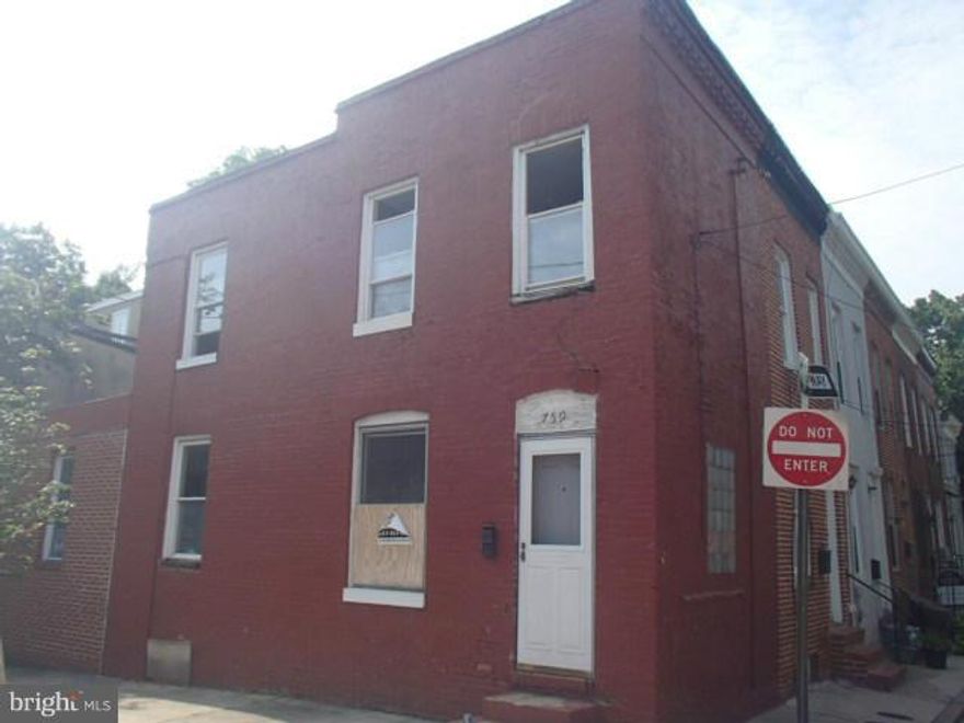 Terrific opportunity to own this Washington Village End Unit row home. 1 bedroom; 1 bath.  Use basement for added storage or finish for more living space.  A convenient location; just a short drive to downtown Baltimore.  Please contact the alternate LA for more information.