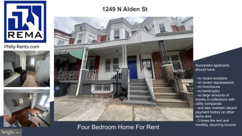 Homes For Rent - 1249 Alden Street<br/> PHILADELPHIA, PA 19131