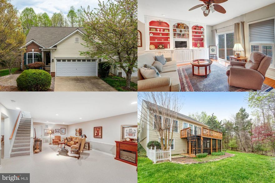 CHARMING RANCHER ON PREMIUM WOODED LOT WITH FINISHED WALKOUT BASEMENT!
Desirable ranch/rambler on peaceful no-thru street backing to trees. Impressive 9'+ ceilings and recessed lighting throughout. Gourmet country kitchen with gas range, table space and full appliance package. Open floor plan features combination dining/living area with beautiful wood floors. Entry-level bedroom and primary suite with custom bath. Accessibility-friendly with wide doorways and halls.
Welcoming front porch plus additional outdoor living spaces including deck, patio and screened porch overlooking wooded views. Partially finished walkout basement with outside entrance. Community indoor pool, security gate, and indoor sprinkler system. Brick and vinyl exterior, double-pane windows, and six-panel doors throughout. Perfect blend of comfort, accessibility and natural beauty.

ACCEPTING BACK UP OFFERS