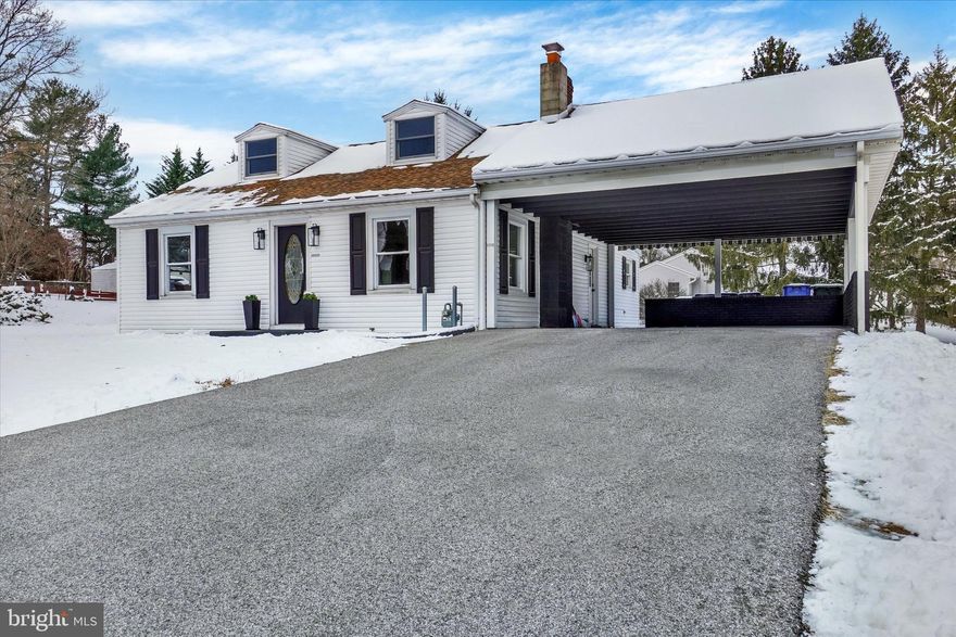 Beautifully updated Cape Cod in the sought-after Dallastown School District! This 3-bedroom, 1-bath home offers a perfect blend of charm, functionality, and tasteful updates. Enjoy peace of mind with a newer roof and brand-new HVAC system, making this move-in ready from day one.

Inside, you’ll love the massive kitchen with brand new appliances, granite countertops and under cabinet lighting, ideal for cooking, entertaining, and everyday living. A pellet stove  in the living room adds warmth and character, creating a cozy gathering space during cooler months. Step outside to a large, flat yard surrounded by mature trees, offering privacy and room to relax or play. The deck off the side of the home is perfect for grilling or enjoying quiet evenings outdoors.

A huge carport provides plenty of covered parking and doubles as a great hang-out or entertaining area. Downstairs, the approximately 800 sq ft unfinished basement with exterior access offers endless possibilities—perfect for a workshop, storage, or future finished living space.

A thoughtfully renovated home with space to grow—don’t miss this one!