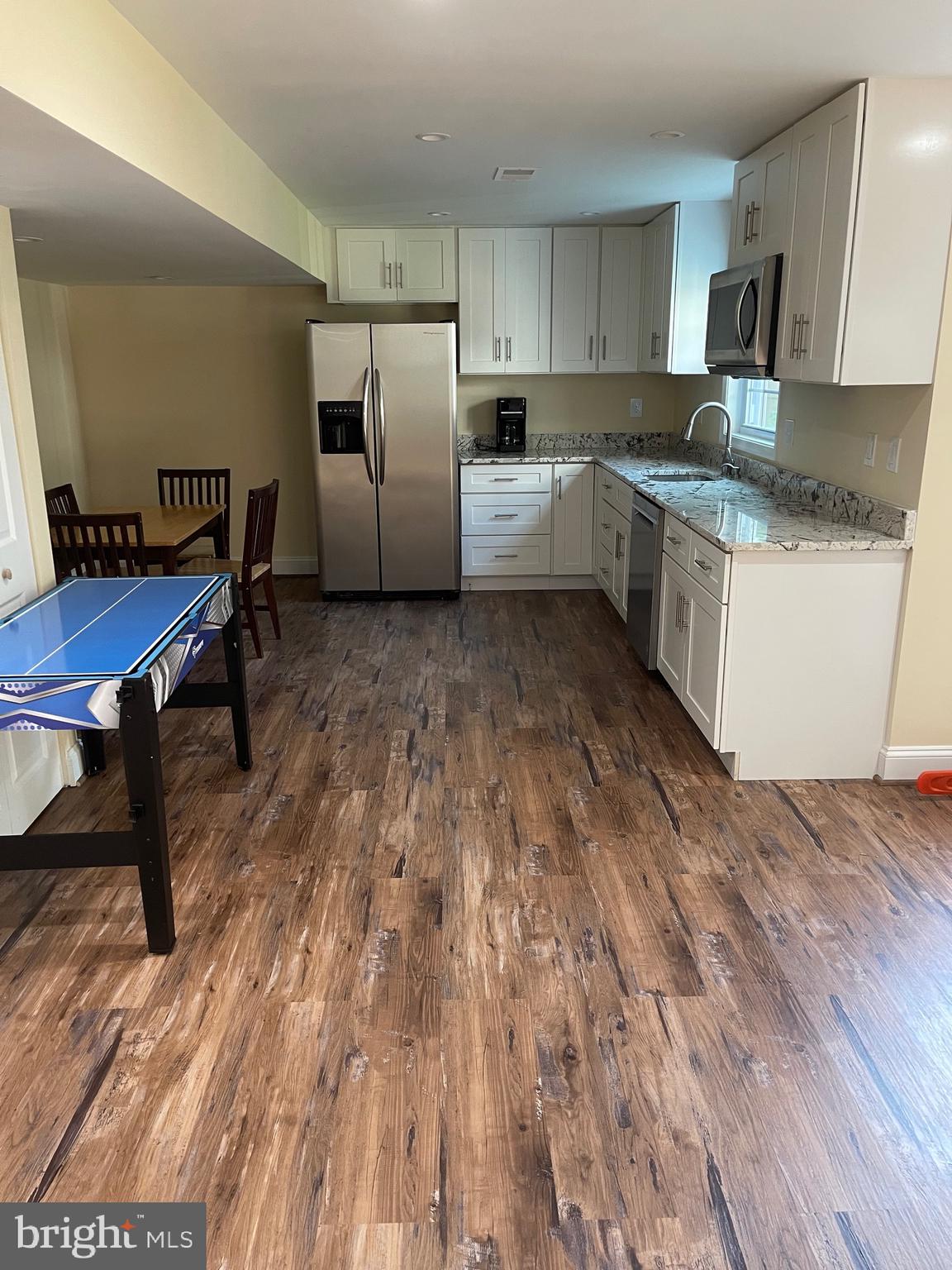Recently renovated Basement for rent in single family home with family living upstairs. One bedroom, one bathroom, your own separate laundry, separate kitchen complete without oven. Tenant will have separate entrance from back yard. There is convenient parking on the street. Tenant must be dog friendly as we have two dogs. Looking for one professional person. Please call or text for details. No pets. No smoking inside. No more than one person. Credit, background and references will be checked to ensure compliance and compatibility. Please call to confirm availability for showings. Move in ready.